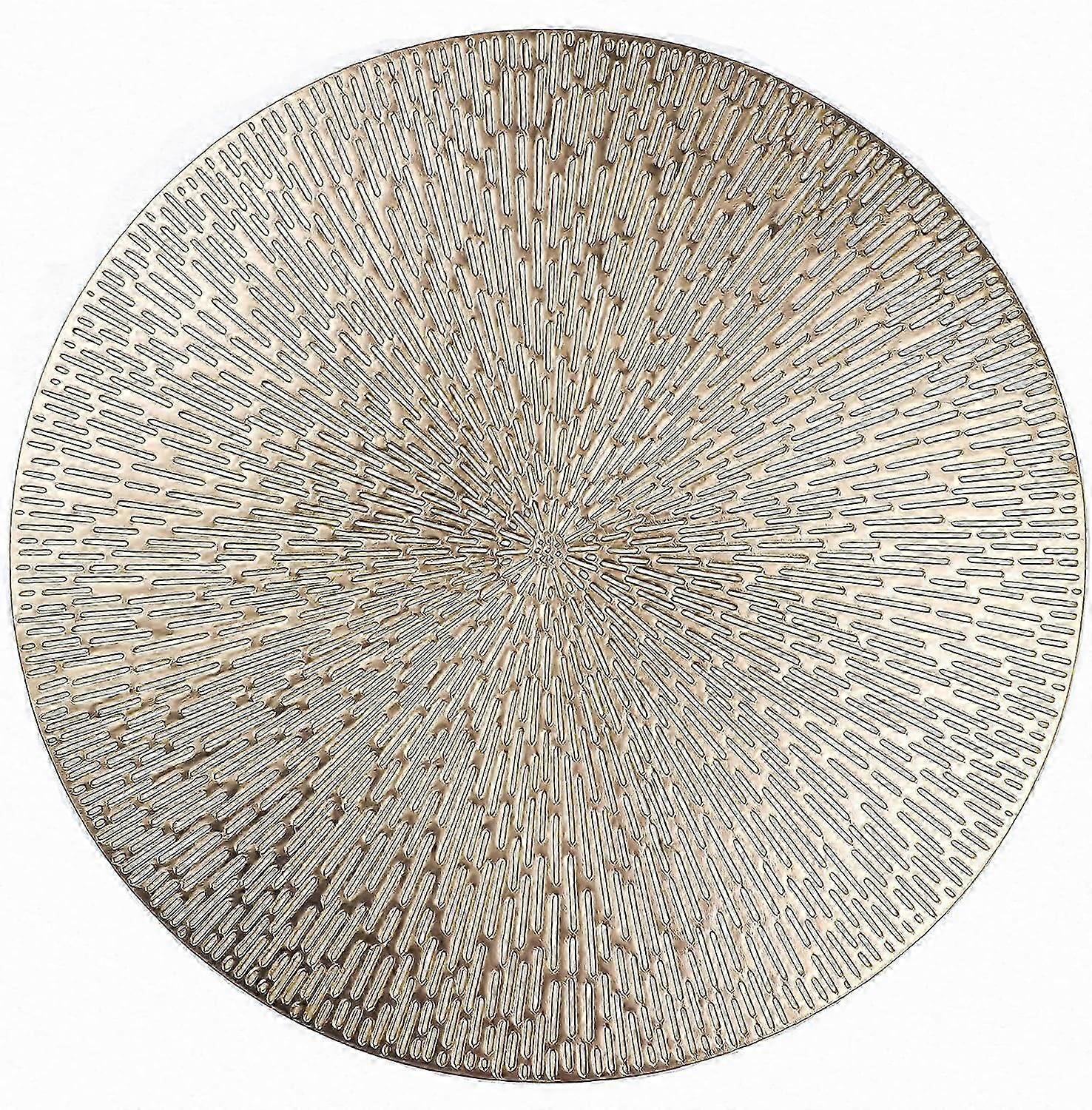 Sets de table ronds Gold Metallic Set de 4 sets de table en vinyle 38,1 cm,LavableFacile à nettoyerLavableAntidérapant résistant aux tachesSets de table résistants à la chaleur S