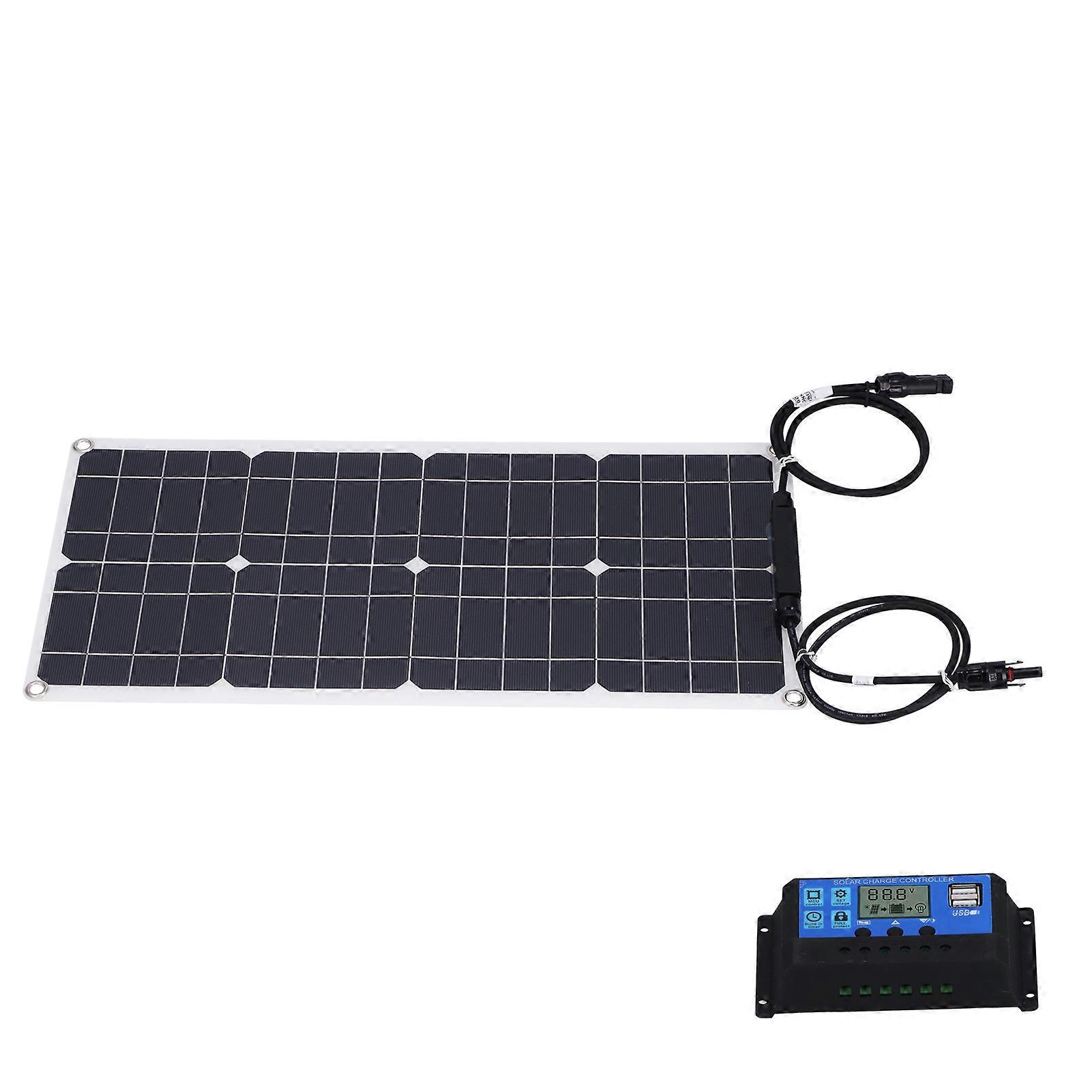25W Monocrystalline Solar with 30A Solar Charge Controller High Efficiency Photovoltaic Panel for RV