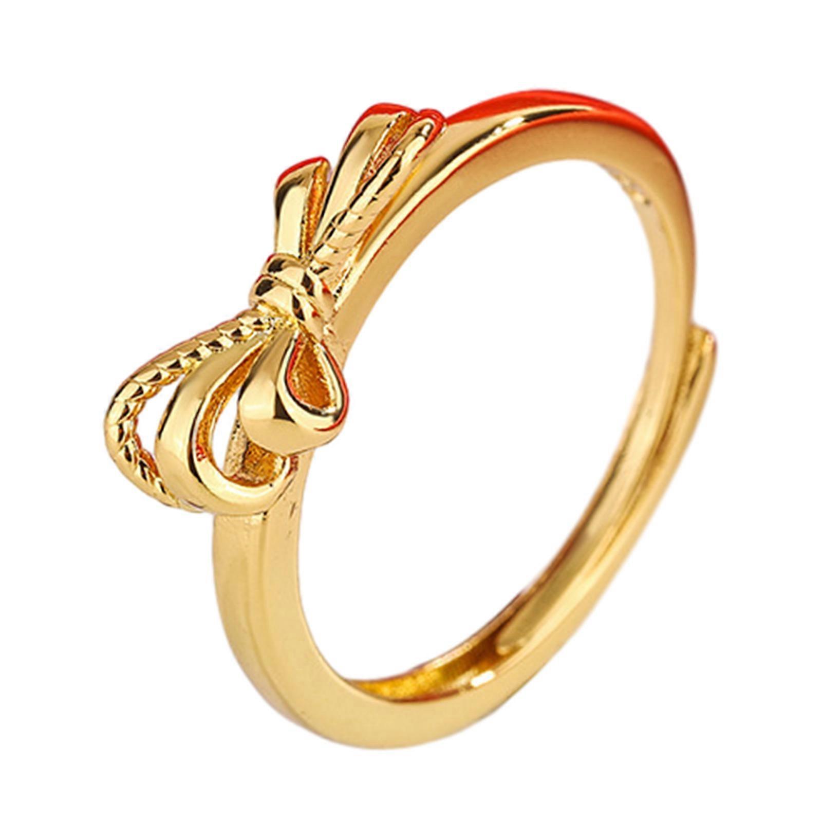 Delicate Bowknot Rings Accessory Unique Bowknot Rings Accessory Individualized Finger Rings Adornment for Dates Parties