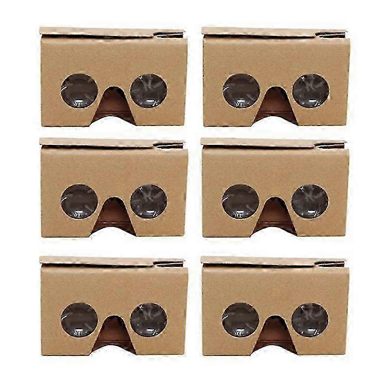 6PC 3D Glasses for Cardboard V2 VR 4.5-6Inch+Headband 3D VR Virtual Reality Glasses