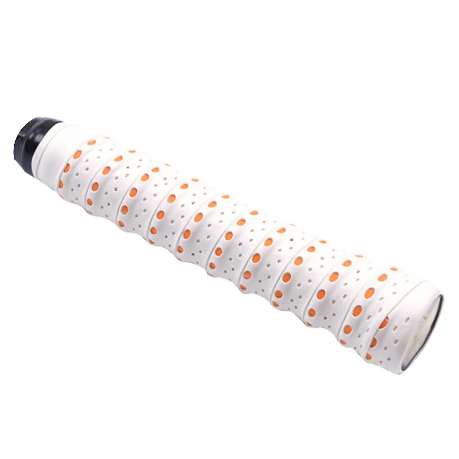 Squash Grip Tennis Racket Grip Tape with Anti Slip Perforated Super Absorbent Racquet Grip Winding Strap for Badminton  White