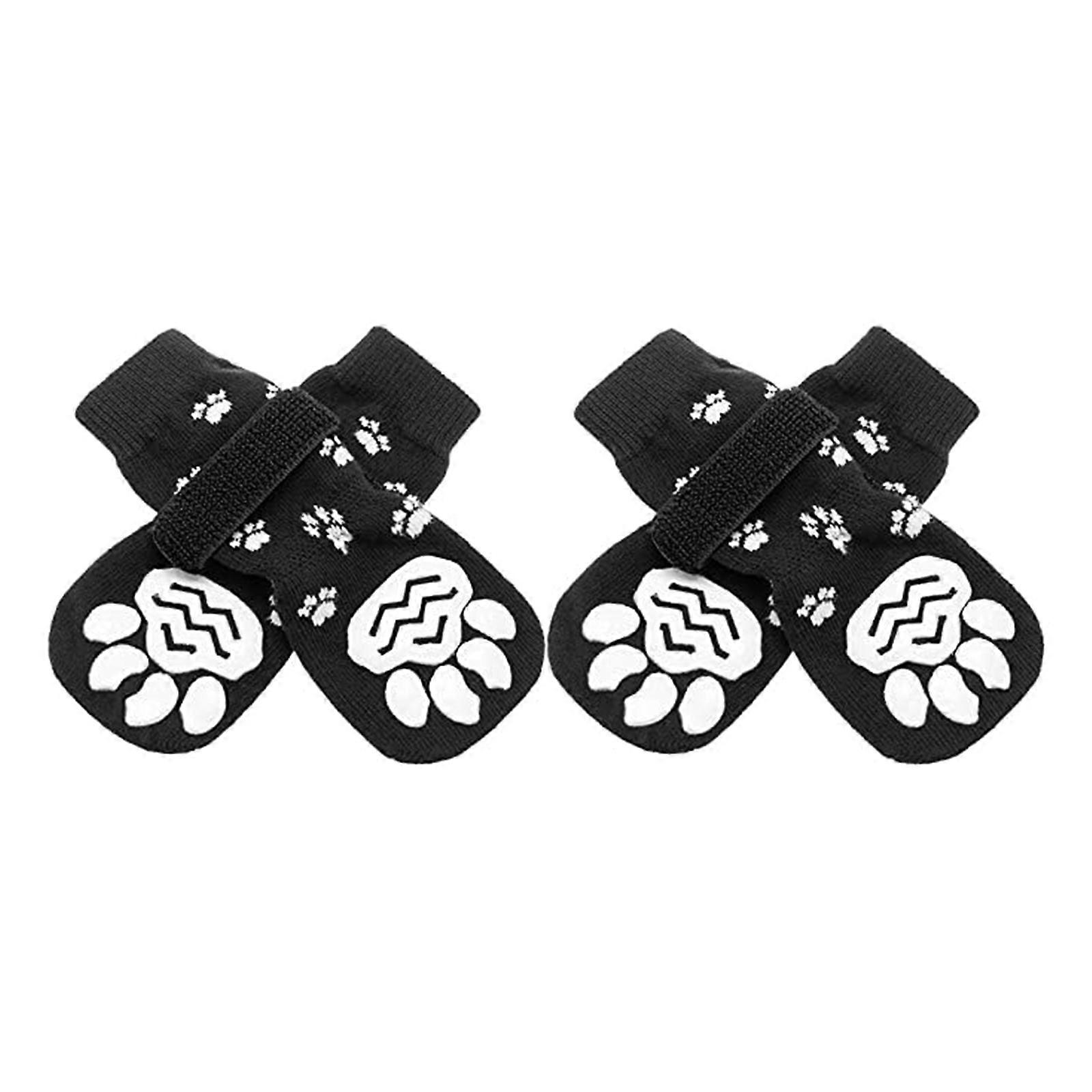 4Pcs/Set Dog Boots Waterproof Shoes for Pets with Paw Patterns Rugged Anti-Slip for Medium Large Dogs 5 Sizes S
