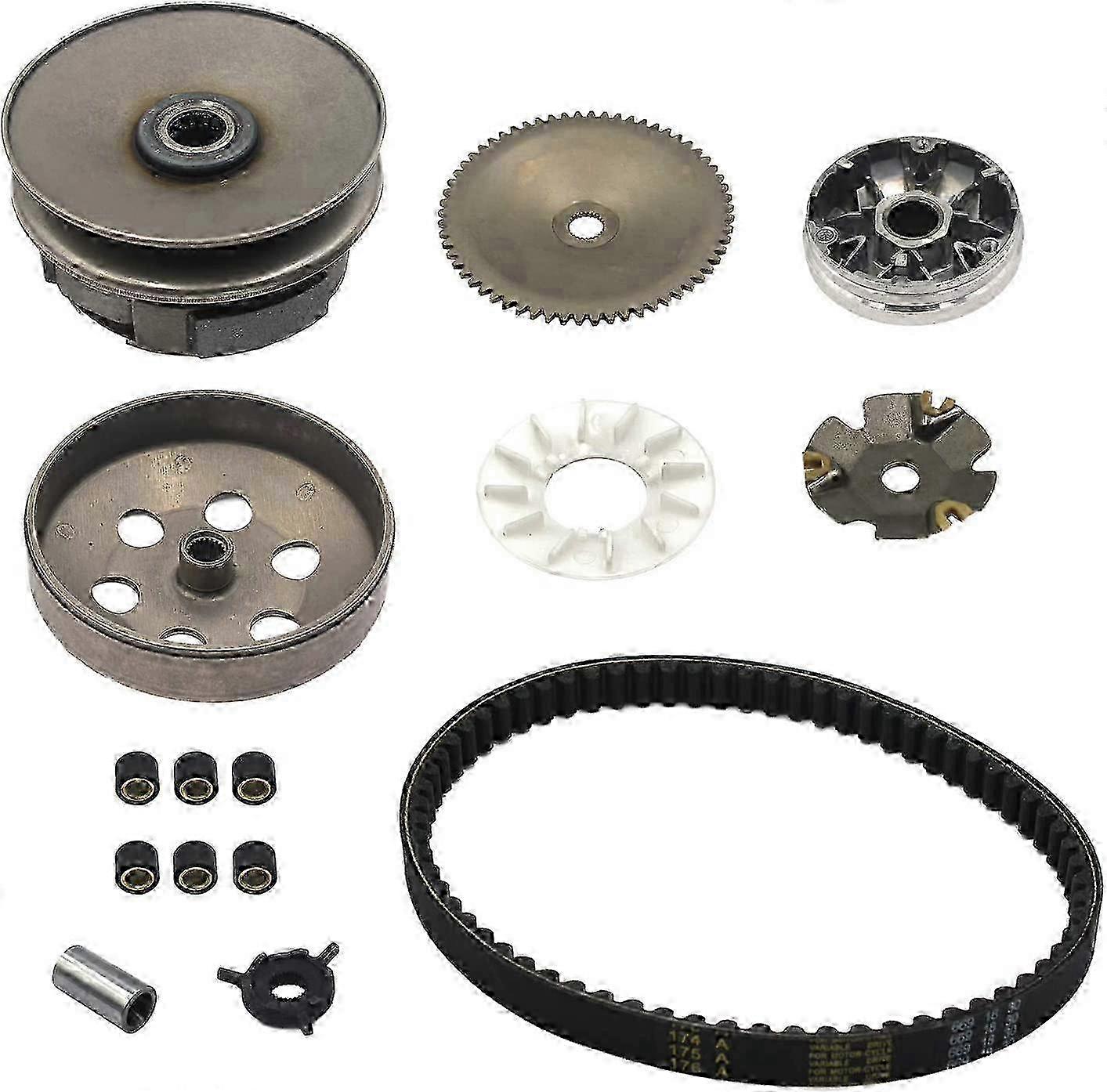 Variator assembly for GY6 50cc engine including clutch set