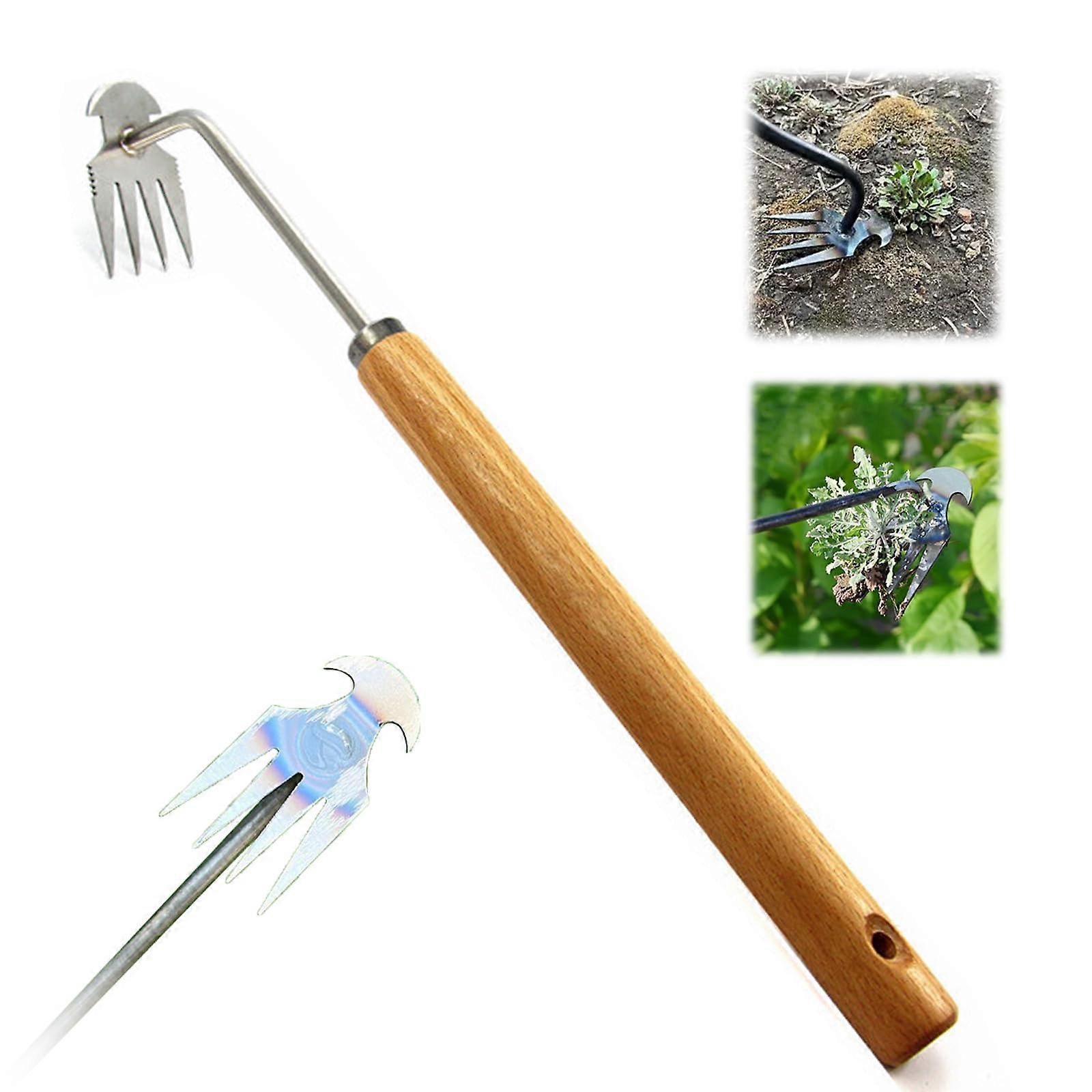 Garden weeding tool for digging roots, 15 inches