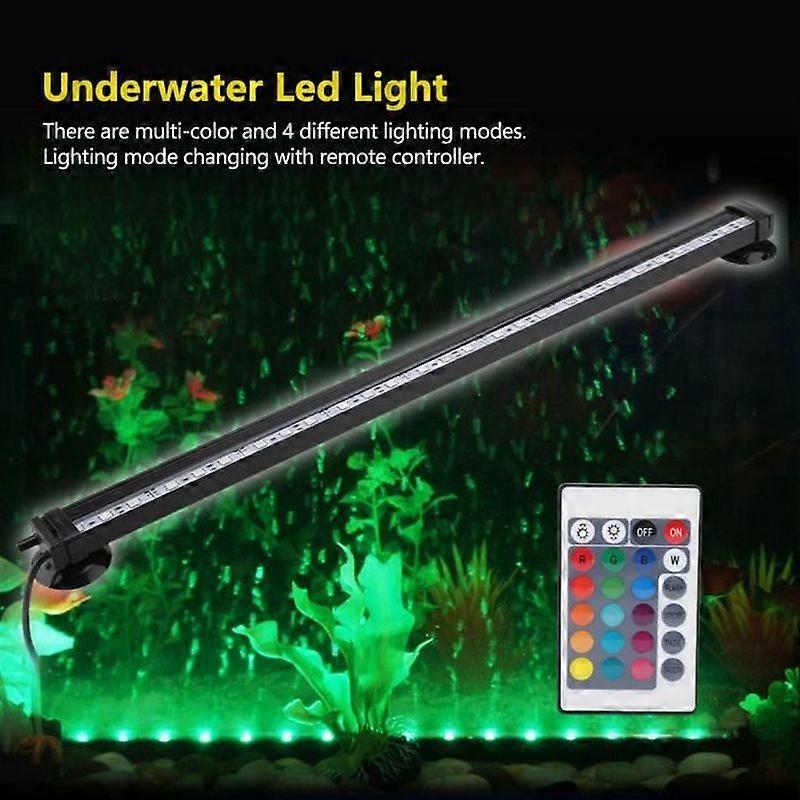 BORLAI Fish Tank Bubble Light Underwater Led Light with Remote Control Aquarium Lighting Kit 46cm EU Plug