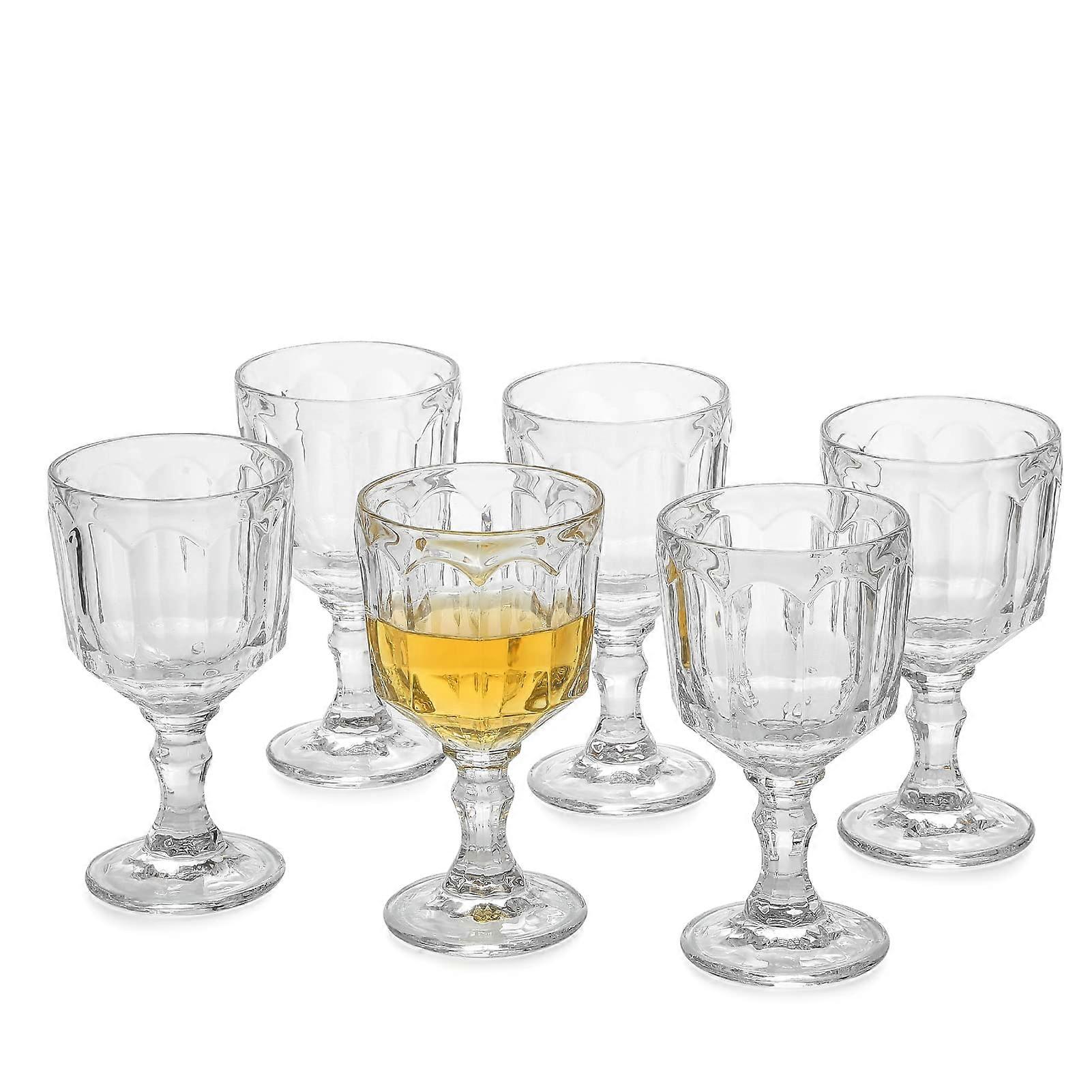 6 Set Glass Cups for Everyday Use Soda Juice Milk Coke Tea Water Ice