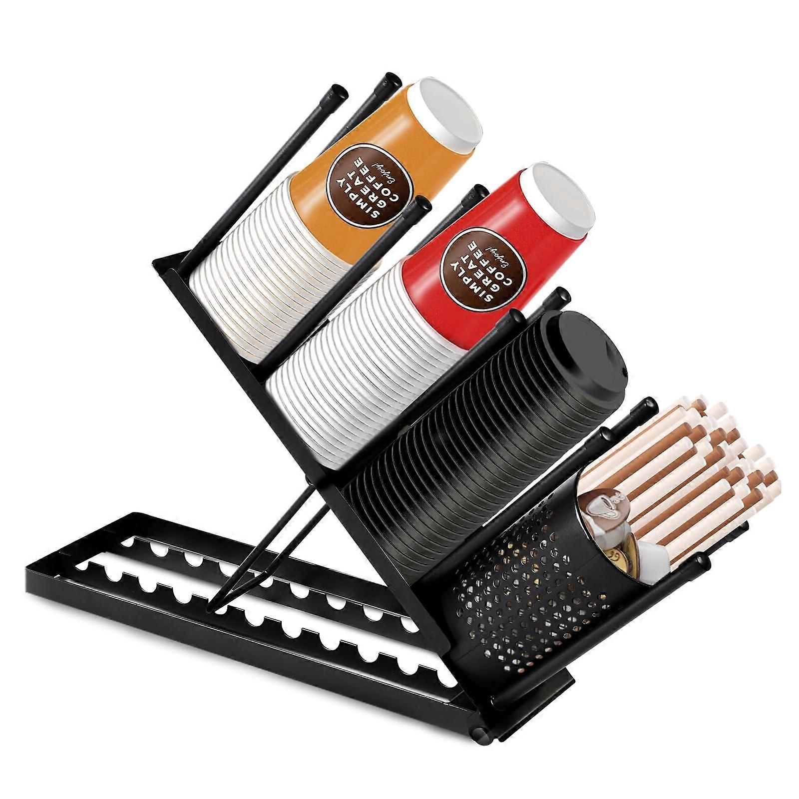Adjustable Cup and Lid Holder for Countertop and Office Breakroom