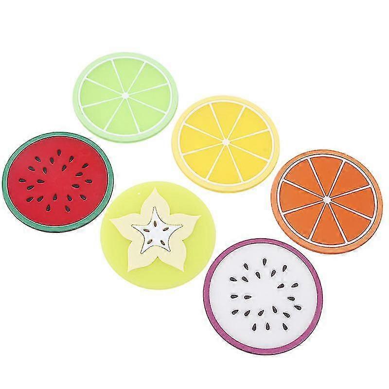 Fruit Shape Silicone Coaster, Multicolour Cup Mat Set