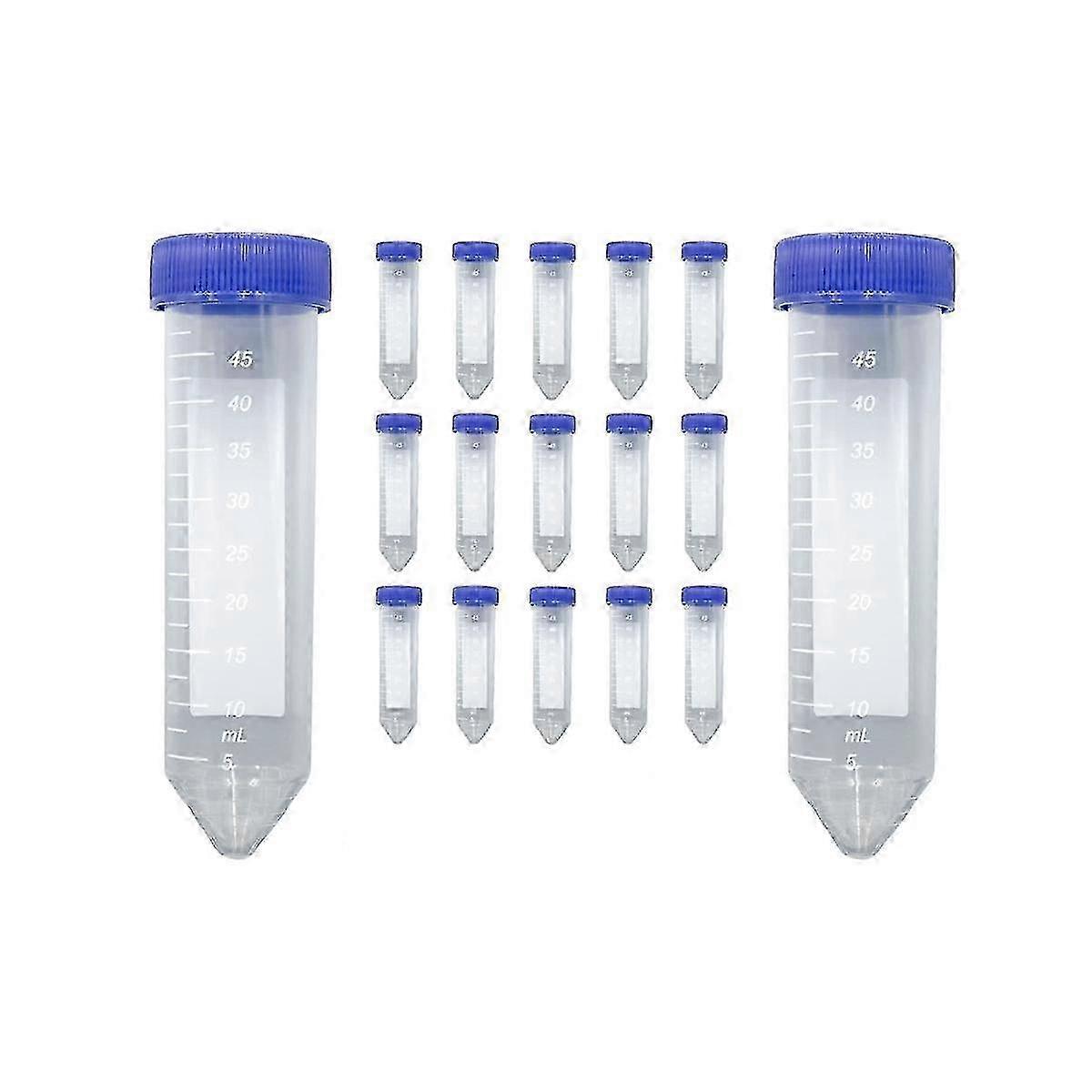 50 Pack 50ml Plastic Conical Centrifuge Test Tubes with Screw Caps