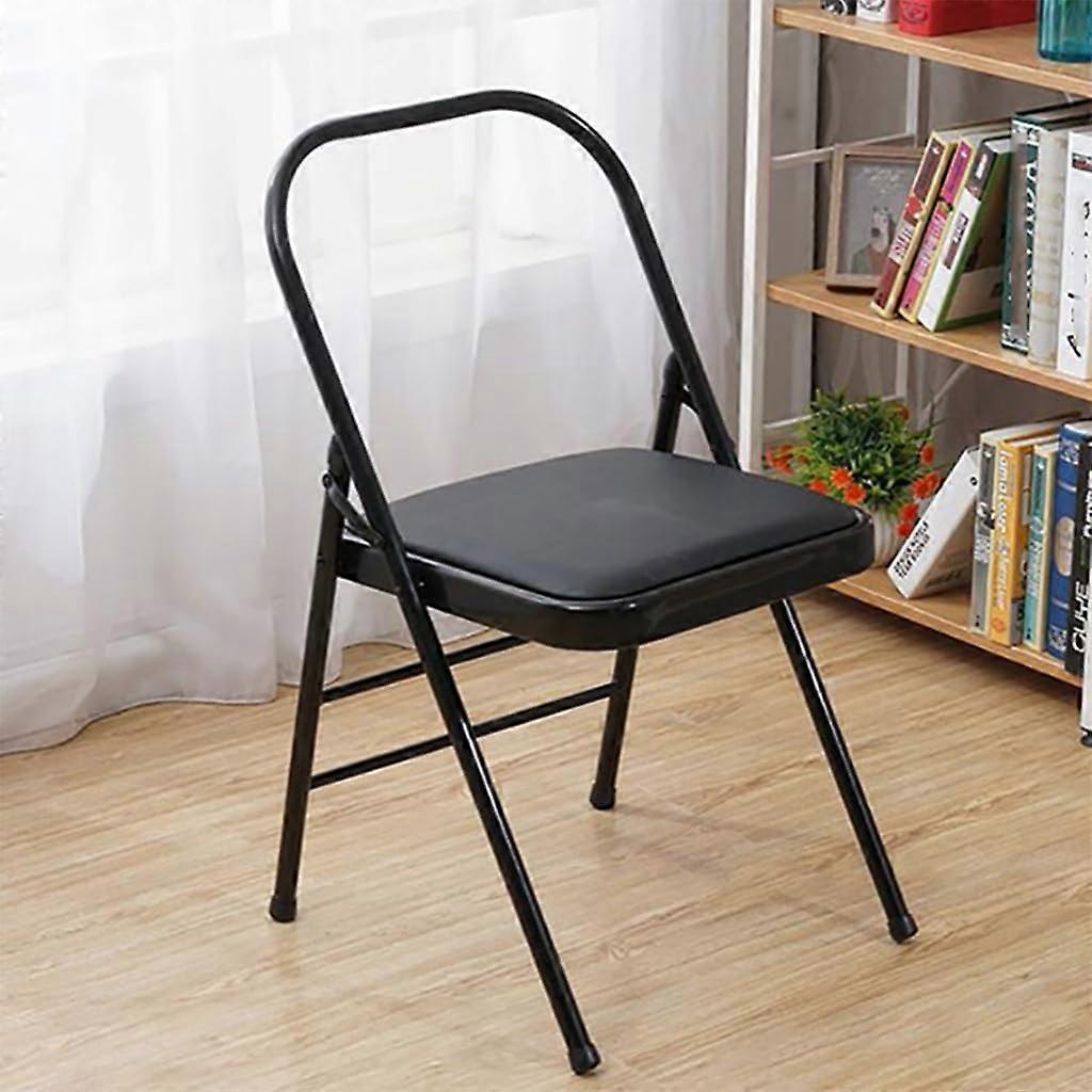 كرسي اليوغا ، كرسي اليوغا المعدني عارية الذراعين ، لاستوديوهات اليوغا ، المكاتب ، قاعات المؤتمرات ، أسود