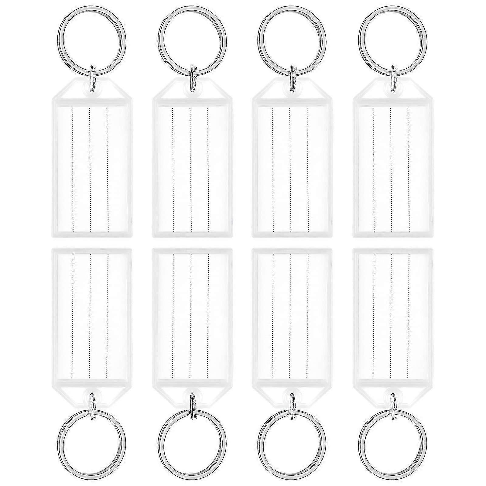 20 Pack 5cm Heavy Duty Plastic Labels With White Item Identifiers With Blank Paper Labels, Clear Covers And Split Rings