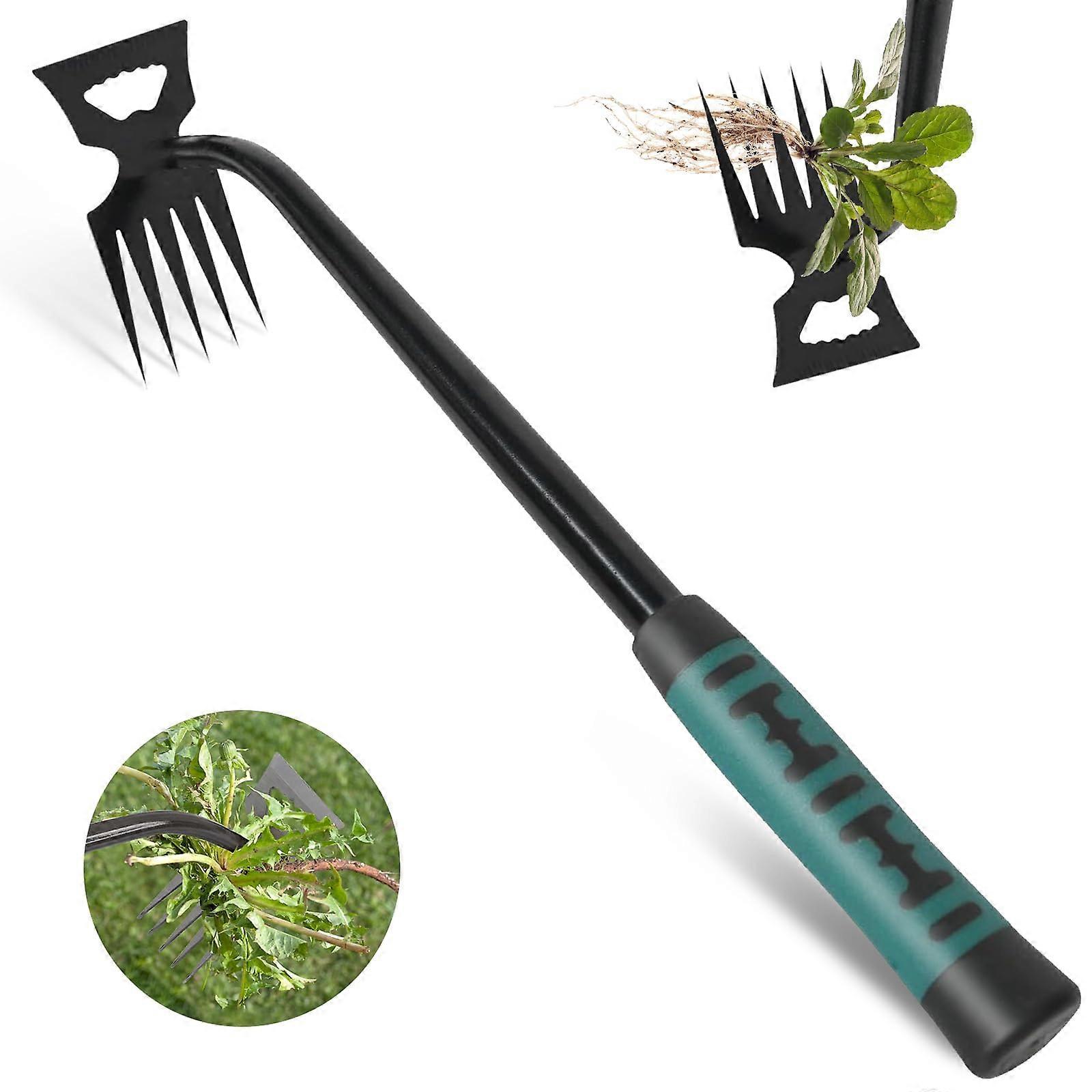 Weeding Artifact Uprooting Weeding Tool, 5 Teeth Multifunctional Hand Weeder Tool, Garden Weed Tools, Weed Remover Tool for Yard and Garden