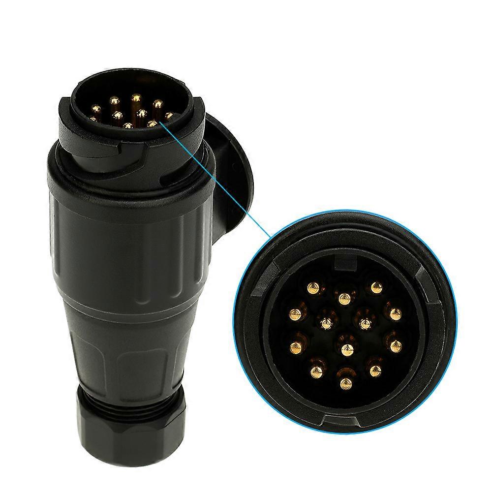 13-Pole tow bar plug for vehicles - frosted material 12V N type