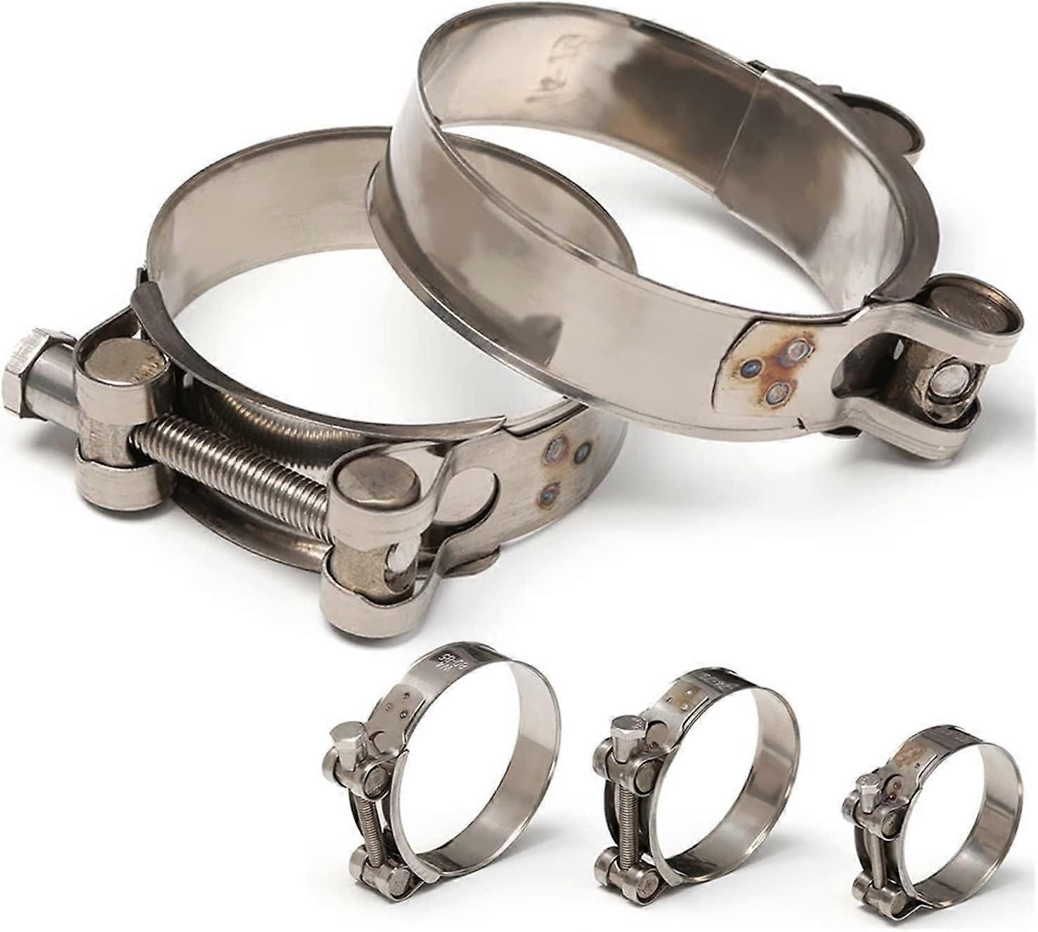 Pipe Hose Clamp, Stainless Steel Ducting Clamps for Air, Water, Fuel Hose, Size 48-51mm & 52-55mm, Durable Hose Clips