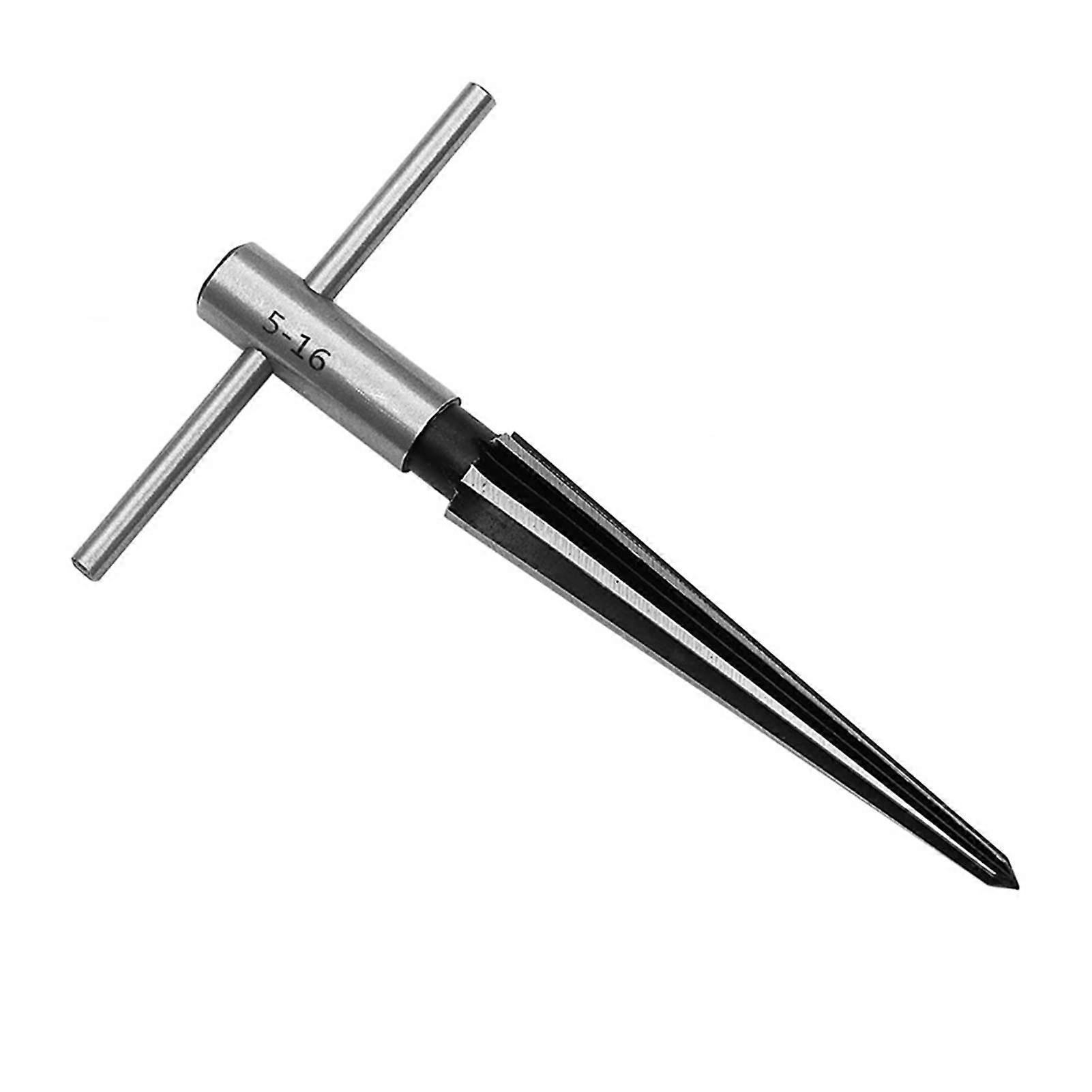 516mm Hand Held Taper Reamer T Handle 6 Flute Chamfer Tool for Metal and Woodworking Core Drilling