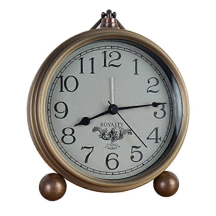 Retro Iron Alarm Clock Simple Desktop Quartz Clock Arab Number