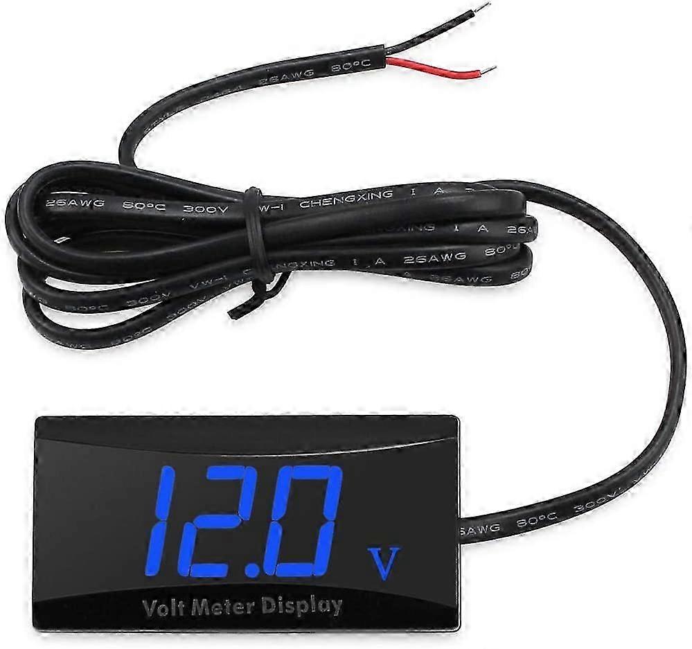 Car DC 12V Digital Voltmeter LED Voltmeter Waterproof Shockproof DC 12V Voltage Meter Voltmeter for
