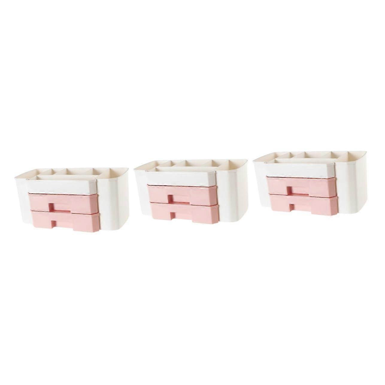 3 Pcs Makeup Organizer Set with Cosmetic Storage Boxes, Clear Makeup Drawers for Easy Display and Easy Access