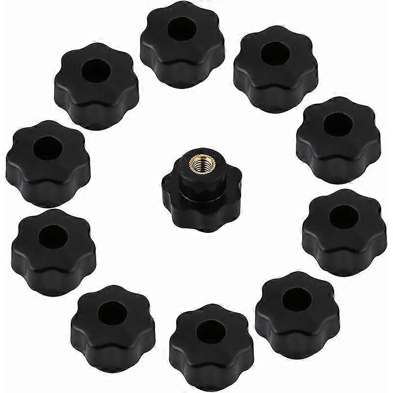 10 Pieces Universal Black Color Plastic Round Shape Knob Handle M6x25 for Machine tool Clamping Handle M6