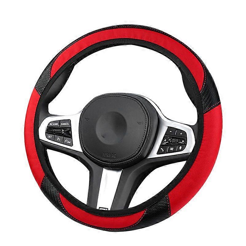 Car steering wheel cover, fiber leather, no inner elastic band, four-season universal handle cover