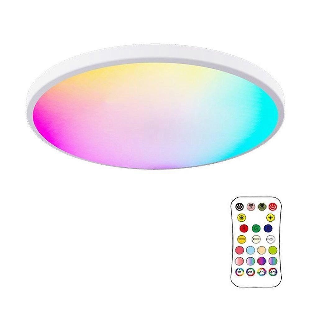 Modern LED Ceiling Light 24W RGBCW Color Dimmable Bath Lighting with Remote