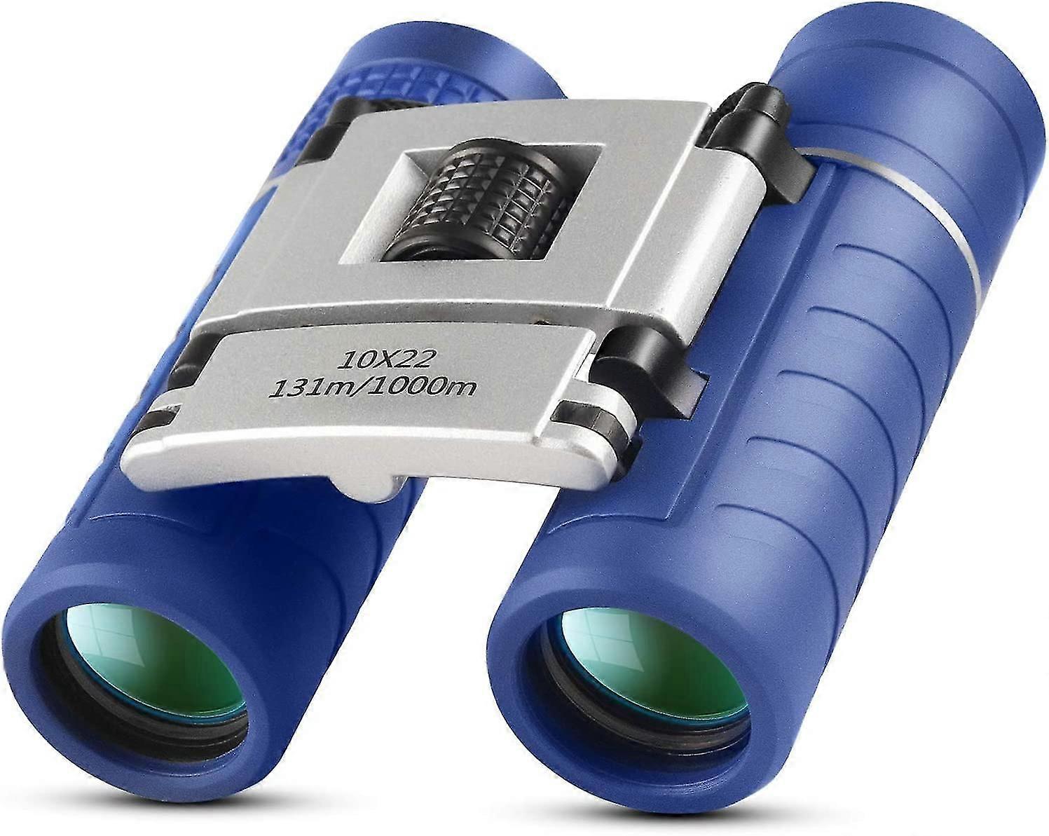 Binoculars For Kids Adults, 10x22 High-resolution Real Optics Mini Compact Binocular Shockproof Folding Telescope For