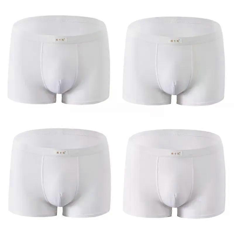 בוקסר גברים תחתונים לבן כותנה בוקסר תחתוני U פאוץ' גברים תחתונים סקסיים זכר נוער תחתונים 4 יחידות בתוספת גודל 4Xl 5Xl