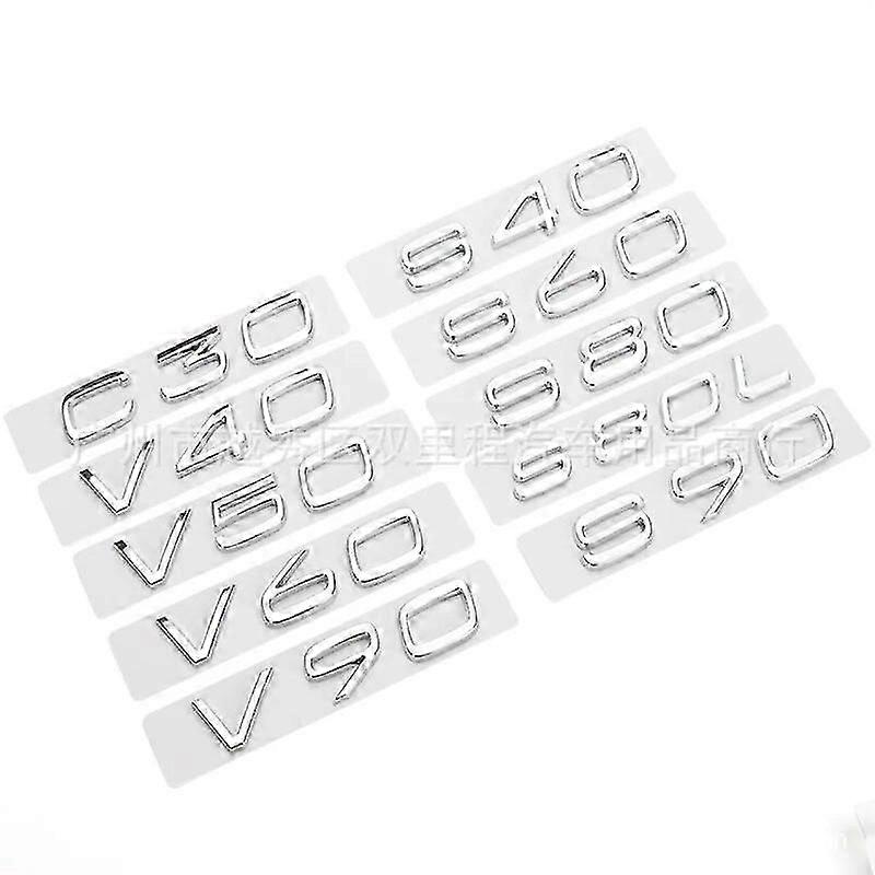 3d ABS Letters Car Trunk Emblem Badge For C30 V40 V50 V60 V90 S40 S60 S80 S90 XC40 XC60 XC90 T5 T6 Logo Accessories