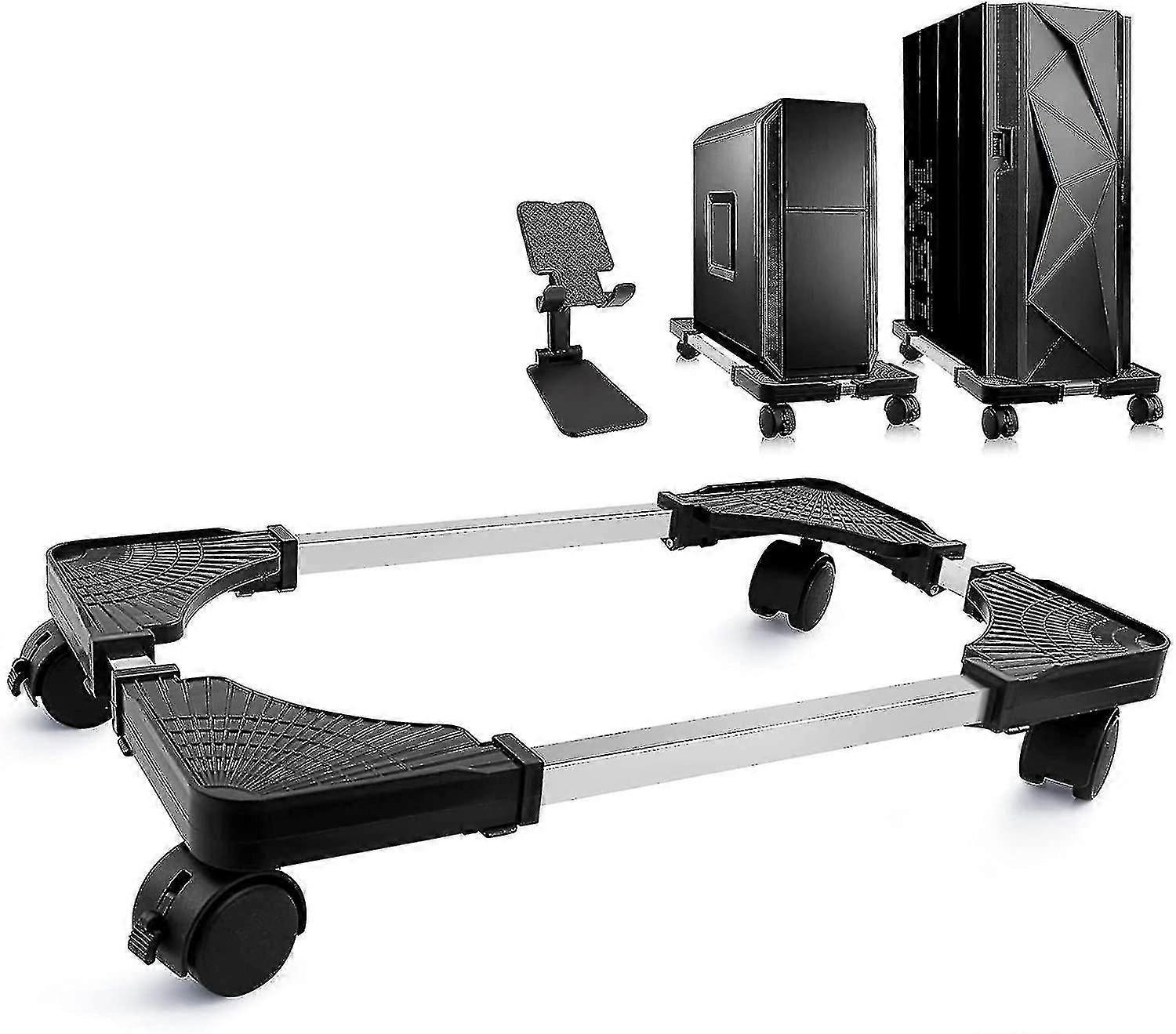 Computer Tower Stand, Adjustable Mobile Cpu Stand With Rolling Caster Wheels, Pc Tower Stand Holder