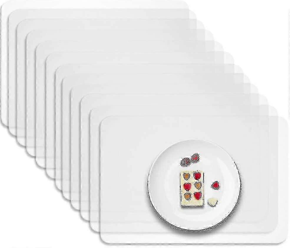 12 Pcs Placemat Transparent Washable, Suitable For Kitchen