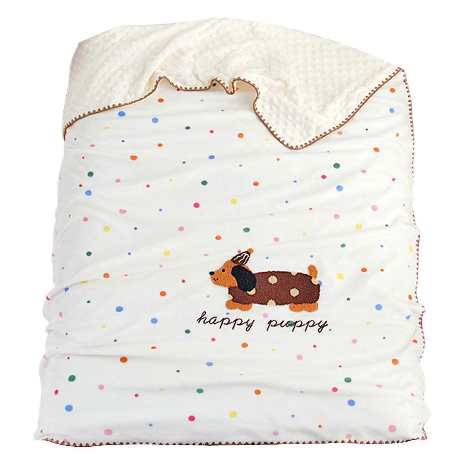 Soft Milk Fleece Naptime Blanket With Lovely Animal Pattern And 3D Dot Design For Kids Bed Stroller 100 115cm