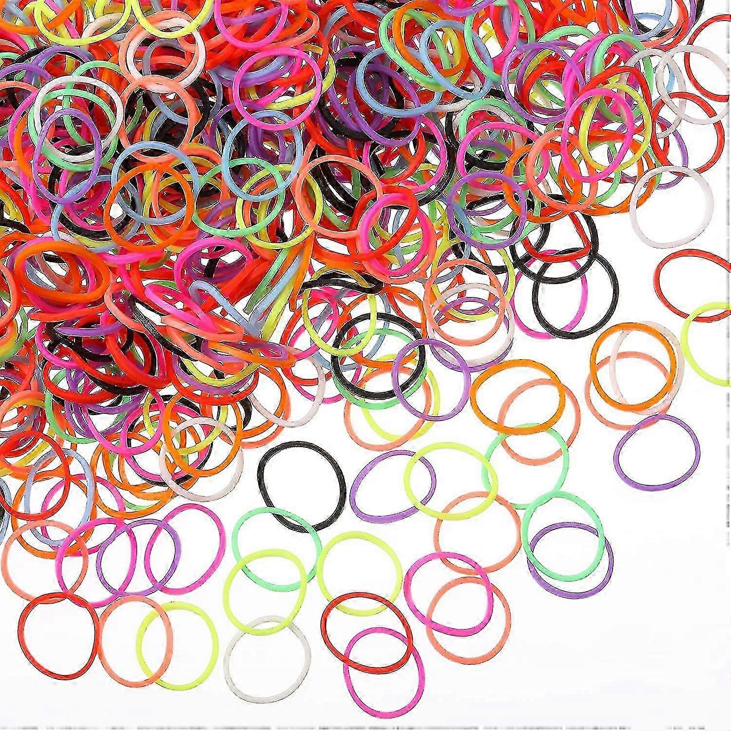 1000 Mini Soft Rubber Bands For Kid's Hair Braids (multicolor)