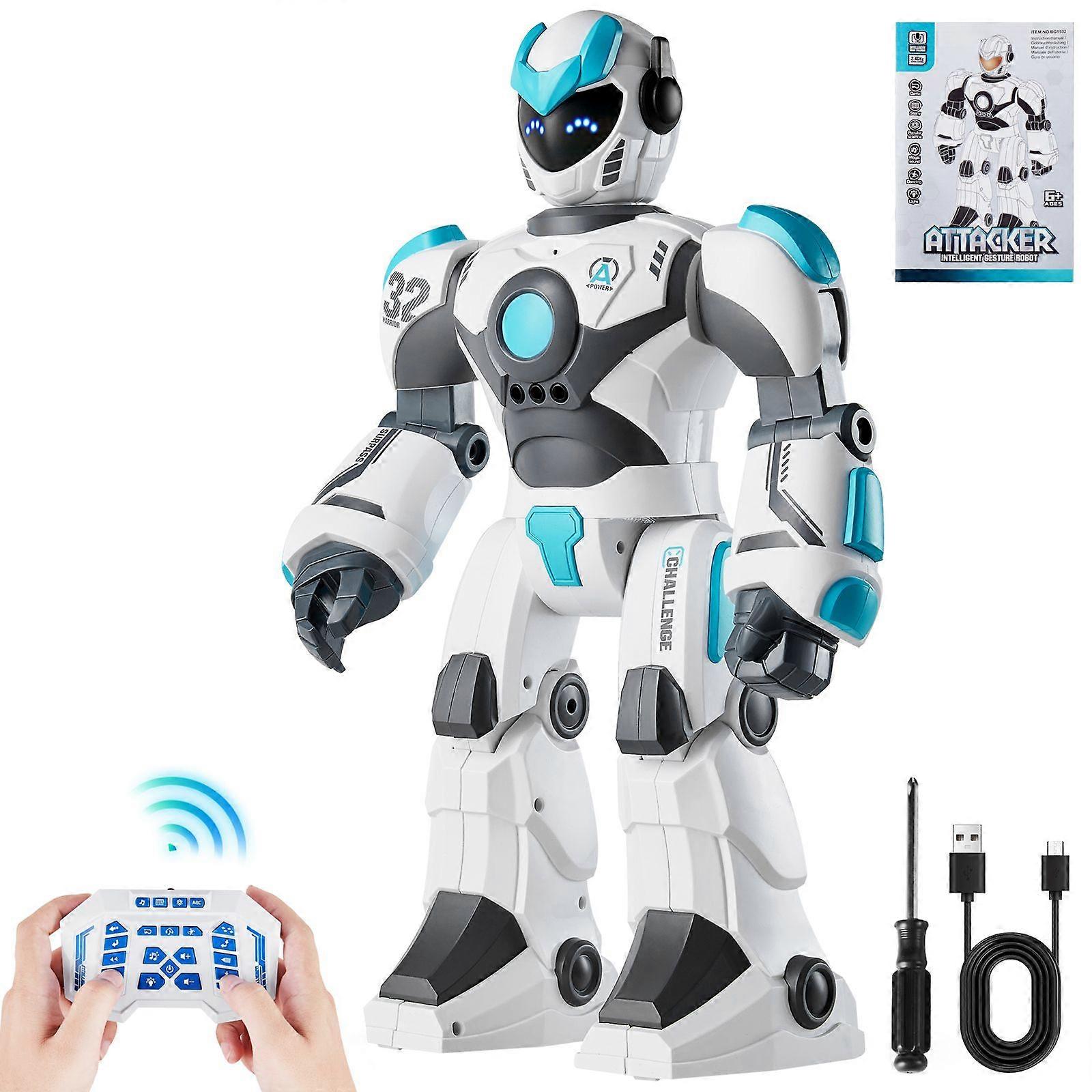 Brinquedos de robô RC para crianças, 2,4 GHz Gesture Sensing Programável Controle Remoto Robô Inteligente com Controle de Voz