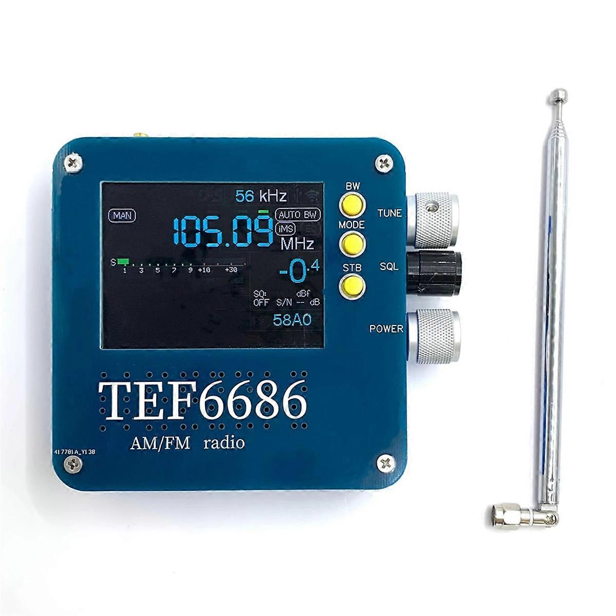 Antenna Radio Receiver Blue Large LCD Screen Radio Receiver Short Wave Supported TEF TEF6686 Radio