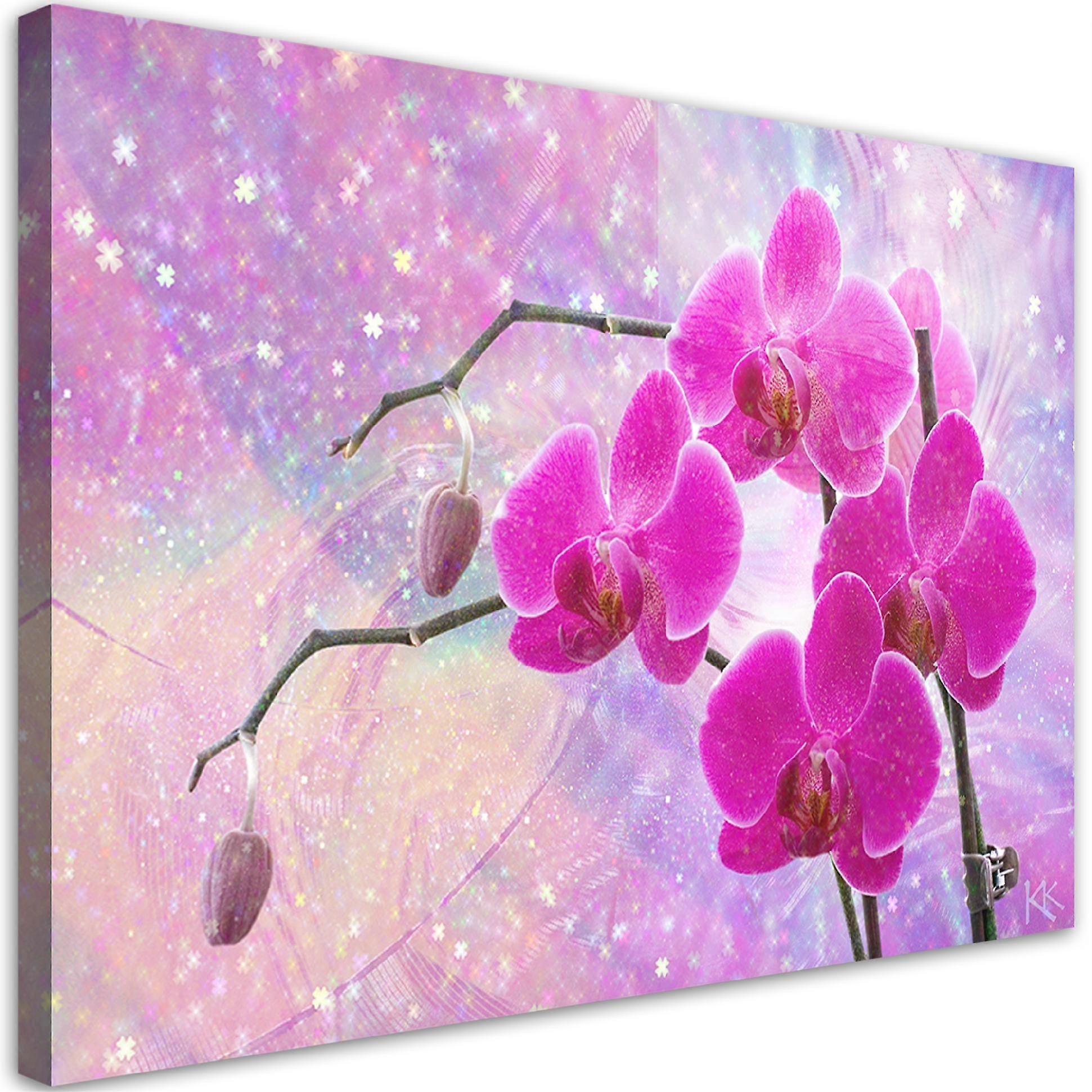Impression sur toile, Orchidée éthérée abstraite - 100x70