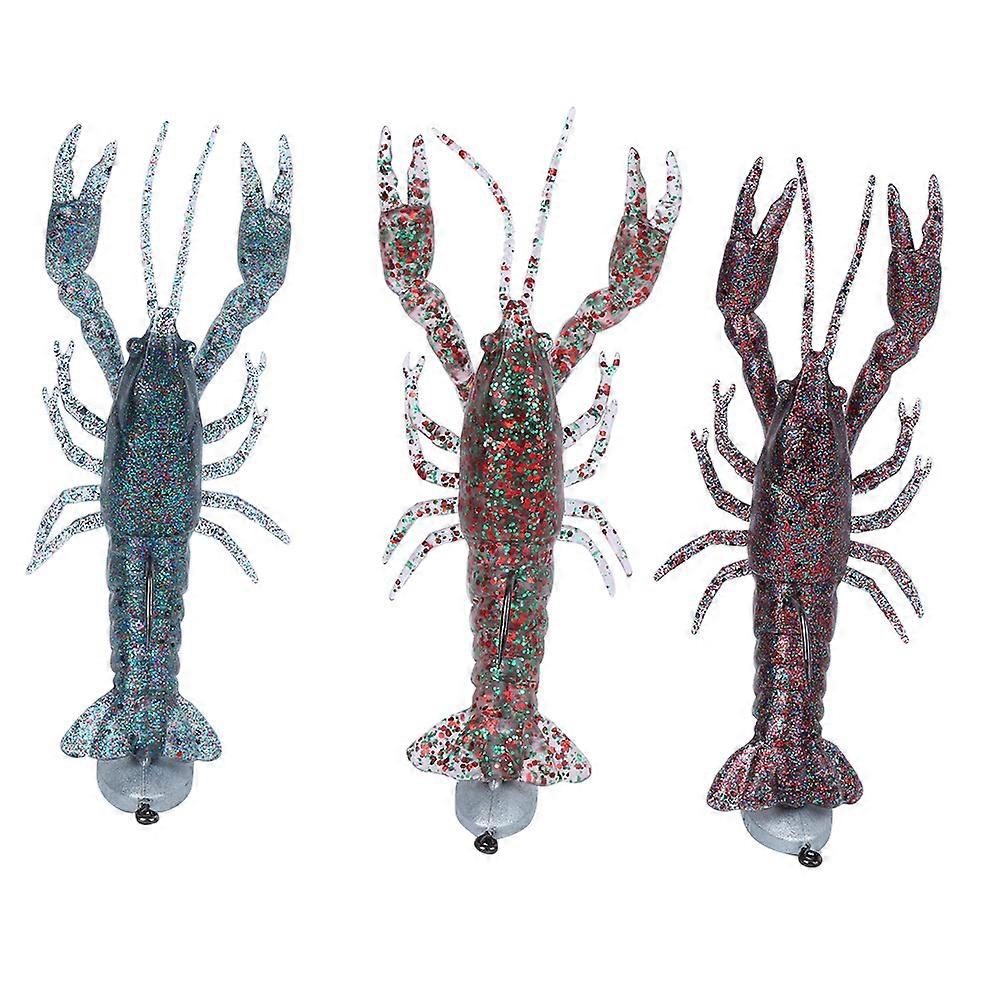 3PCS PVC Shiny At Lobster Appearance Fishing Bait Artificial Simulation Soft Lure Tool Accessory