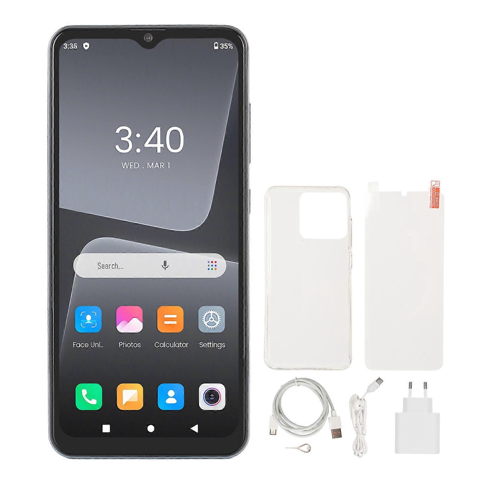 M13 6.53 Inch Smartphone 6GB 128GB for Android 12 5G Wifi Cell Phone Support 4G Network Blue