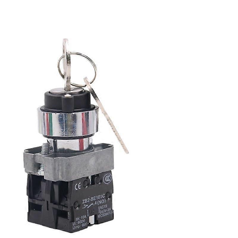 Key Switch 22mm Metal XB2BG33C 3Speed selfLocking Single Drawer 2 Normally Open Key knob Switch