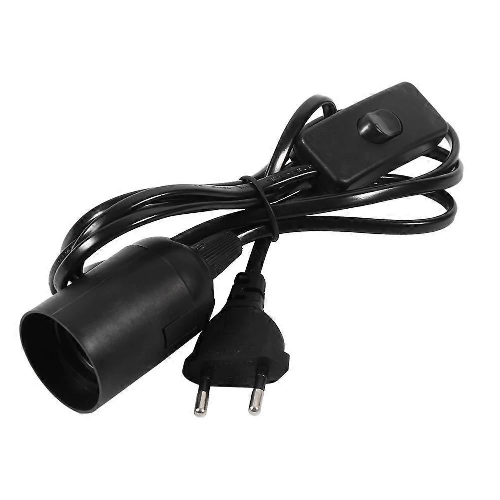 1Pc Hanging Pendant Light Fixture Home Room Lamp Bulb Socket Holder With Switch Black