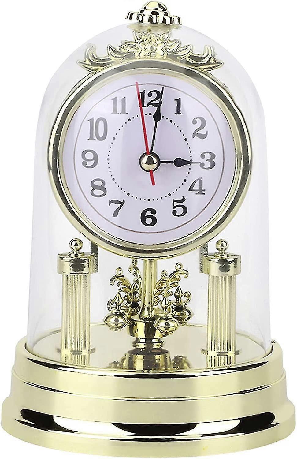 Antique Table Clock Retro Round Silent Alarm Clock, Digital Wall Clock European Retro Style Living Room Clock
