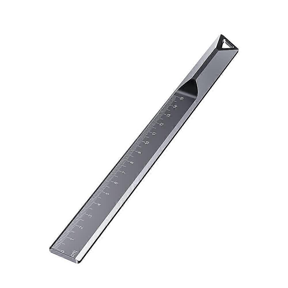 Aluminum Alloy Ruler, Imperial 7'',15cm Metric, LaserEtched for Architects (Space Grey)