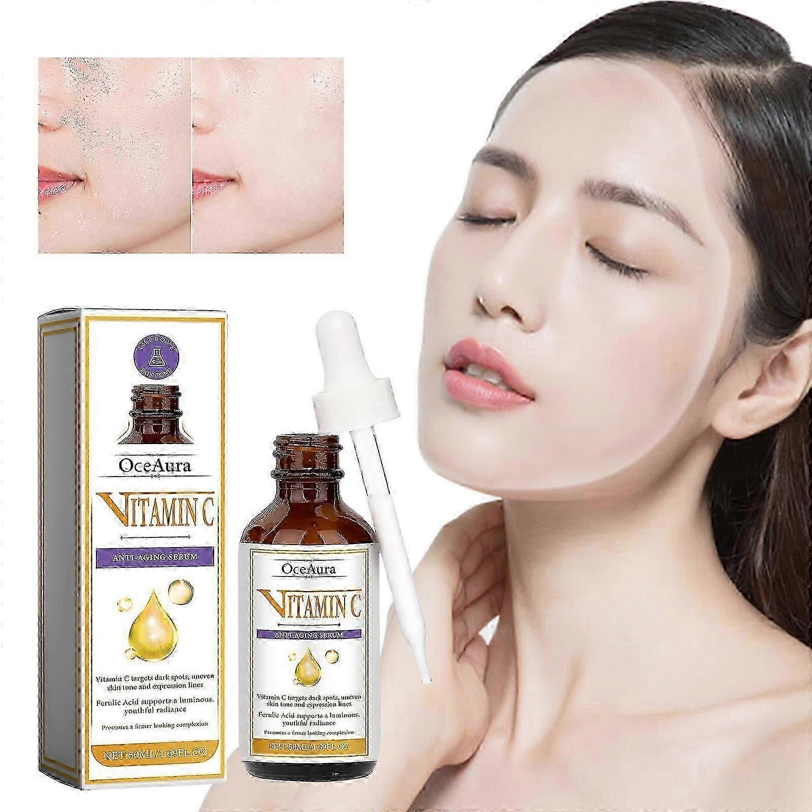 Advanced Vitamin C Anti-Aging Serum For Dark Spots, Uneven Skin Tone & Expression Lines, Moisturizing Face Serum Anti Wrinkles Firming Serum