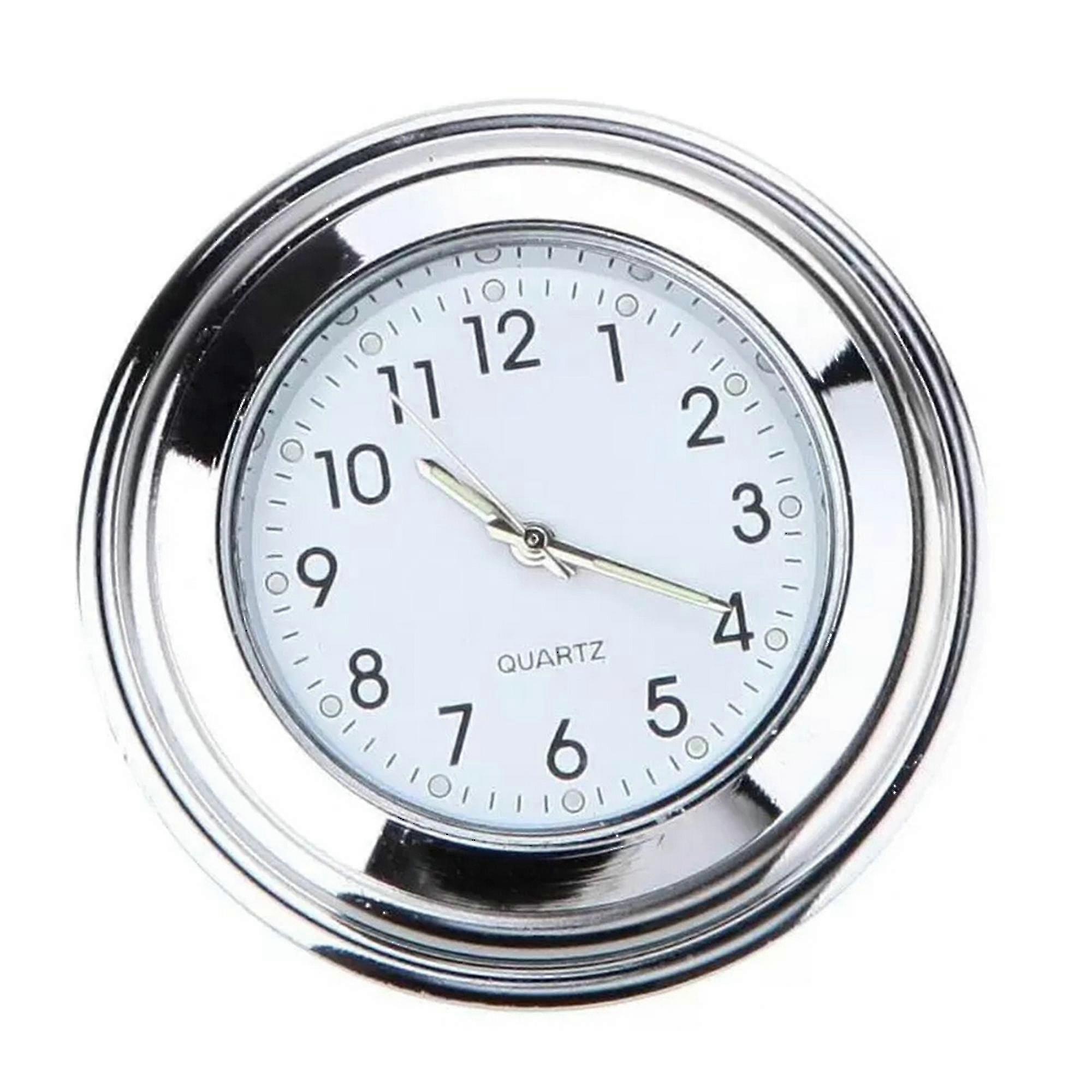 Universal Waterproof Motorcycle Quartz Clock - White Handlebar Mount