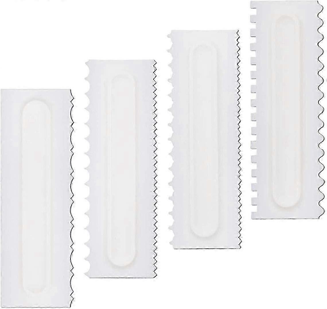 Decorative Comb & Icing Smoother Set - Plastic Cake Scraper for Decorating