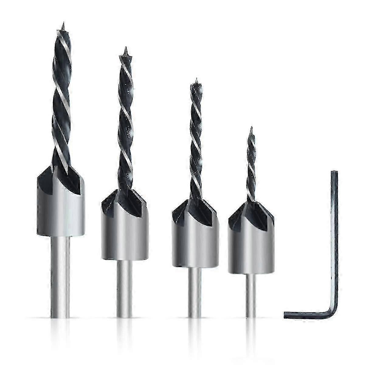 4 Countersink Bits With Hss And Steel 45 Countersink Bits For Mortise Screws In Woodworking