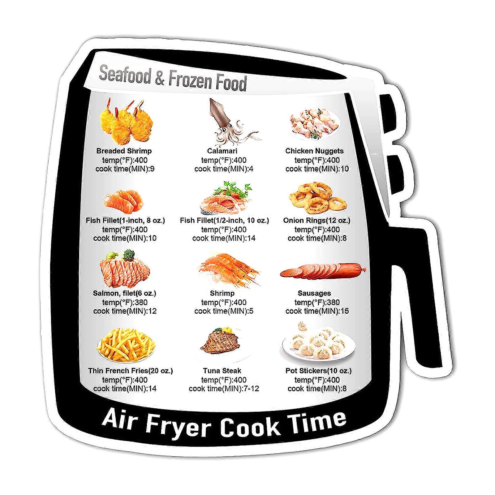 Air Fryer Magnetic Cheats Sheet Cooking Time Quick Reference Guide Cookbook for Cooking Frying Air Fryer Accessories