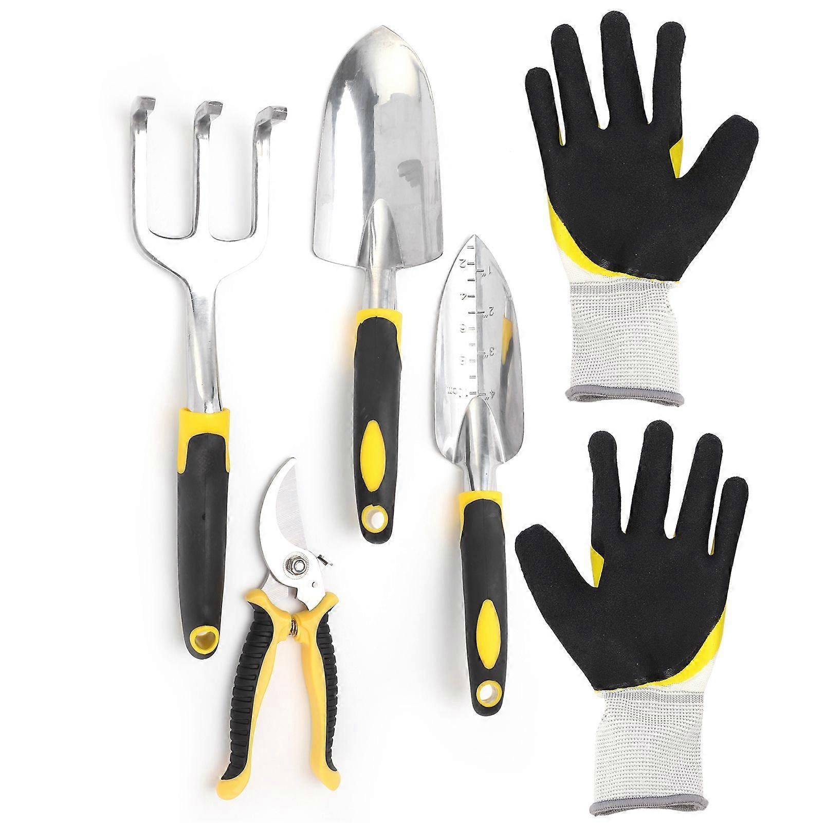 Korkealaatuinen 5-osainen puutarhatyökalusarja sisältää istutuslapion ja kauhan