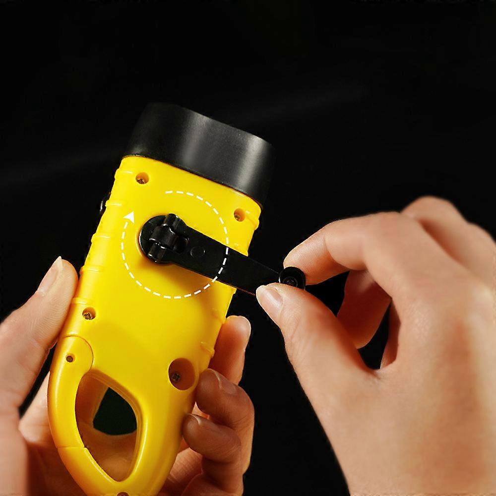 Hand Crank Solar LED Flashlight 3.6V 40mAh 12.4x4.5x3.2cm