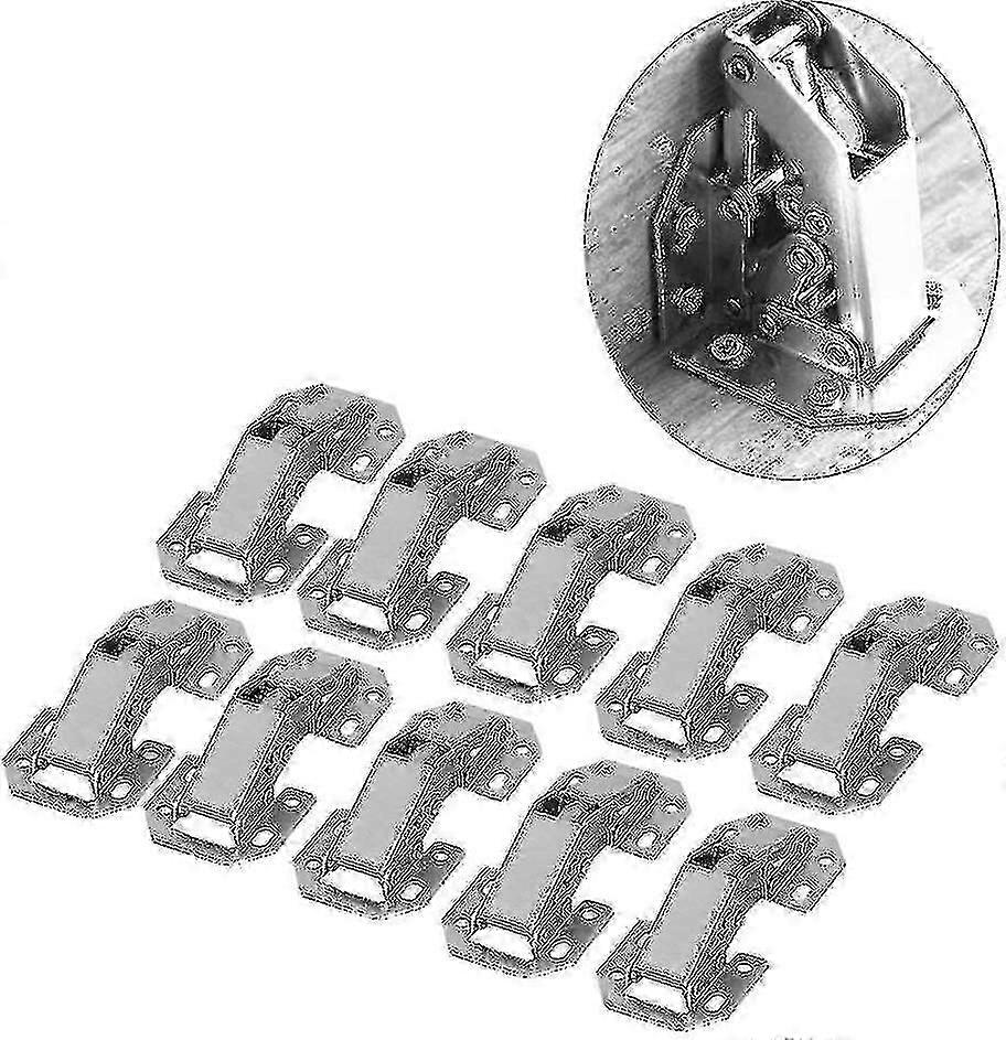 Lot de 10 mini charnières invisibles à angle courbé, 7,6 cm