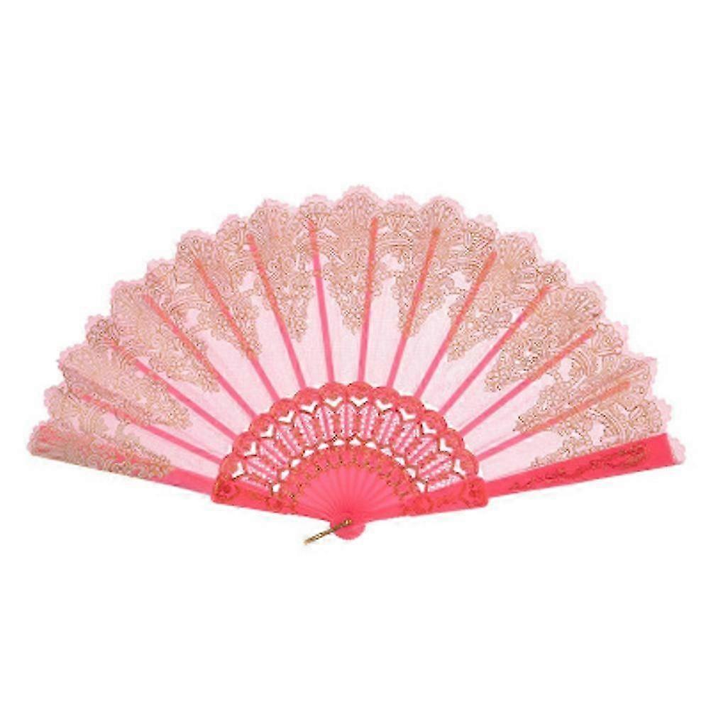Large Folding Hand Fan Chinese Style Printed Foldable Fan Festival Gift Performance Fan Pink